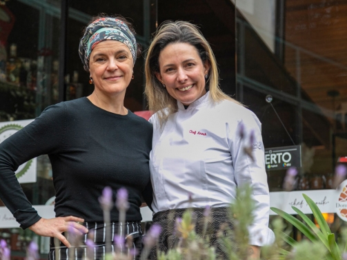 Chefs Vivi e Anouk no restaurante Donna Pinha